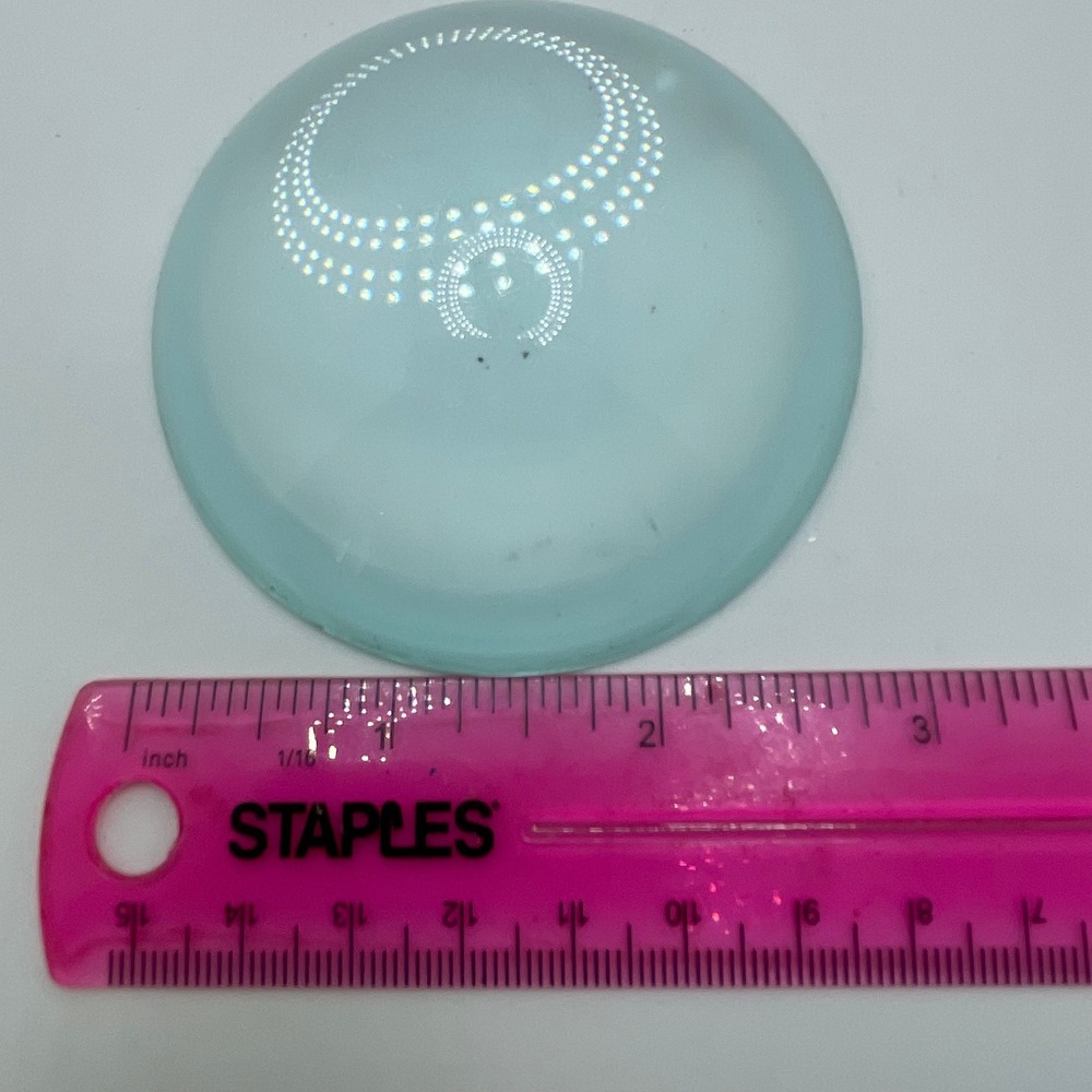Aqua Blue Glass Dome Magnifying Paperweight Decorative Home Decor - Picture 2 of 3